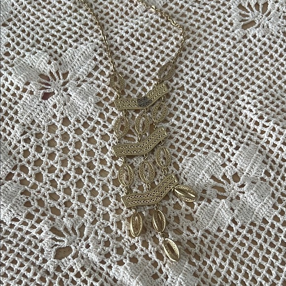 STELLA & DOT Gold bib Statement Necklace - Picture 2 of 7